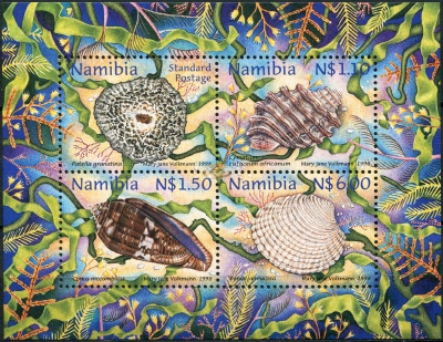 Намибия. 1998. Морские Раковины Намибии (Малый лист. MNH OG)