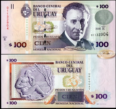 Уругвай. 100 песо (Unc) 2008
