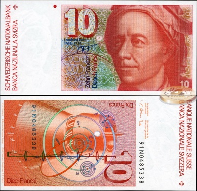Швейцария. 10 франков (Unc) 1991