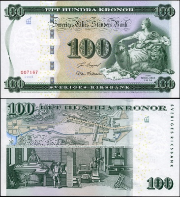 Швеция. 100 крон (Unc) 2005