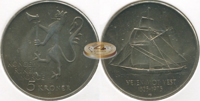 Норвегия. 5 крон. 1975 (Unc)