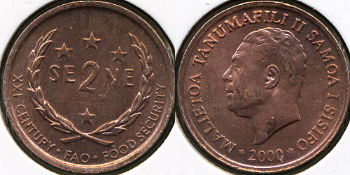 Самоа. 2 сене. 2000 (Unc)