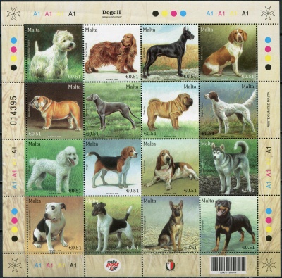 Мальта. 2020. Породы собак (II) (Лист. MNH OG)