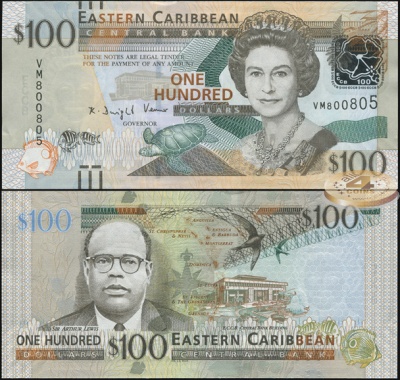 Восточный Карибы. 100 долларов (Unc) 2012