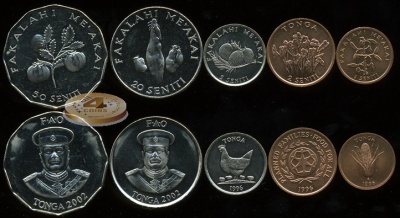 Тонга. Набор №4 (5 монет)1996-2002