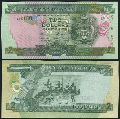 Соломоновы о-ва Банкнота 2 доллара ND (2011) Unc Бумага Кат# P.25b