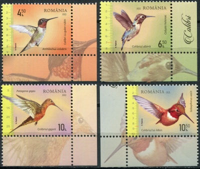 Румыния. 2022. Колибри (Серия Почтовых марок. MNH OG)
