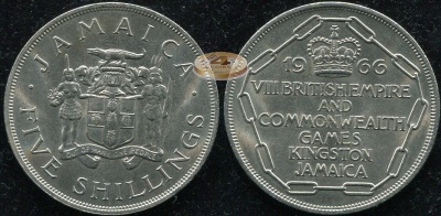Ямайка. 5 шиллингов. 1966 (Unc)