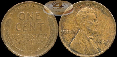 США. 1 цент. 1921 (XF)