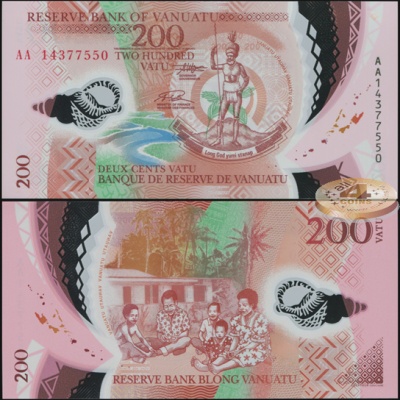 Вануату. 200 вату (Unc. Пластик) 2014