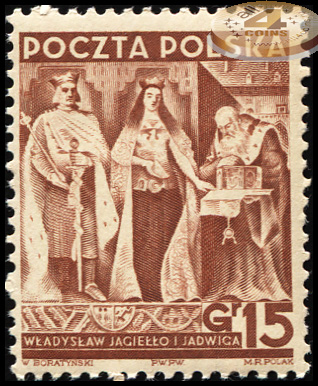 Польша. 1939. Король Владислав II и королева Ядвига (Почтовая марка. MNH OG)