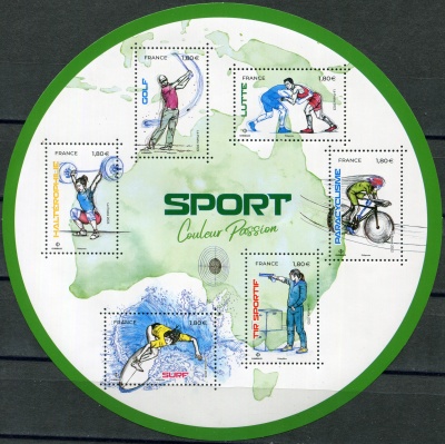 Франция. 2023. Спорт. Цвет и страсть (Почтовый блок. MNH OG)