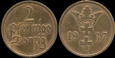 Германия (Данциг). 2 пфеннига. 1937 (XF)