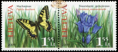 Литва. 2009. Луговая флора и фауна (Сцепка. MNH OG)