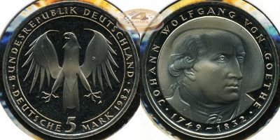 Германия (ФРГ). 5 марок. 1982D (Proof)