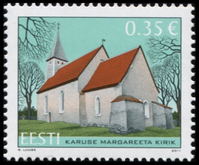 Эстония. 2011. Церковь Святой Маргариты в Карусе (Почтовая марка. MNH OG)