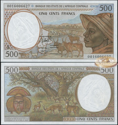 Габон (КФА Центр). 500 франков (Unc) 2000