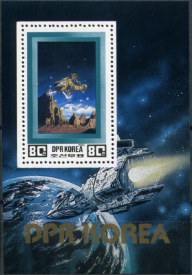 КНДР. 1982. Космические путешествия будущего (Почтовый блок. MNH OG)