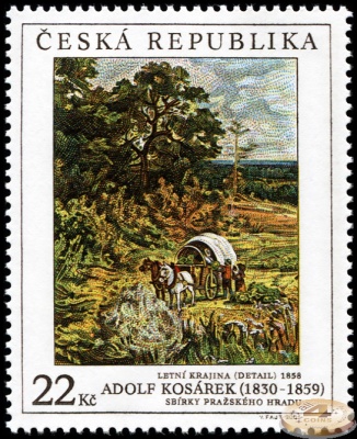 Чехия. 2005. Летний пейзаж (фрагмент). 1858. Адольф Косарек [1830-1859] (Почтовая марка. MNH OG)