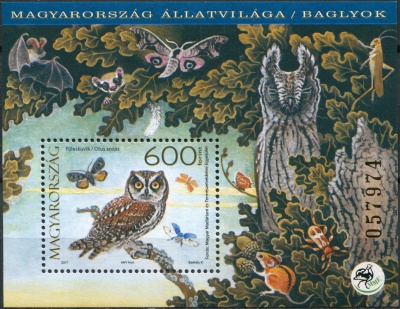 Венгрия. 2017. Фауна Венгрии. Совы (Блок. MNH OG)
