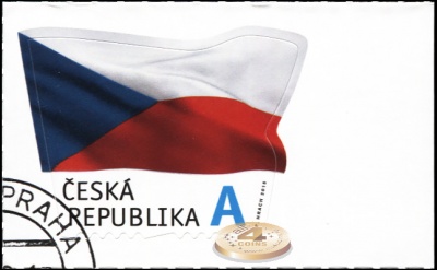 Чехия. 2015. Флаг Чешской республики (Почтовая марка. CTO Гашеная)