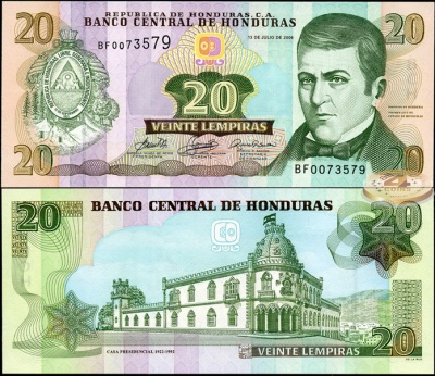 Гондурас. 20 лемпир (Unc) 2006