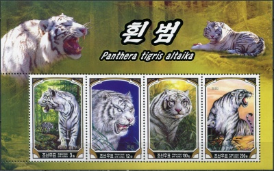 КНДР. 2005. Белый тигр (Малый лист. MNH OG)