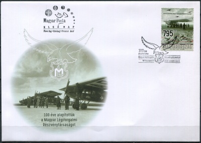 Венгрия. 2022. 100-летие основания авиакомпании Magyar Legiforgalmi Resvenytarsasag (КПД. Mint)