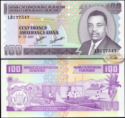 Бурунди. 100 франков (Unc) 2007