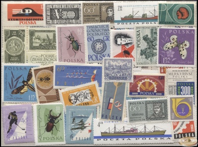 Польша. Годовой набор (75 шт., MNH OG) 1961