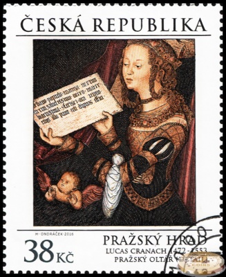 Чехия. 2016. Лукас Кранах [1472-1553] Пражский алтарь (Почтовая марка. CTO Гашеная)