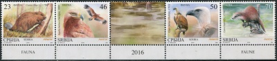 Сербия. 2016. Фауна. T1 (Сцепка. MNH OG)