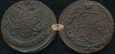 Россия. 5 копеек. 1786 (VF) Е.М.