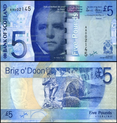 Шотландия. 5 фунтов (Unc) 2007