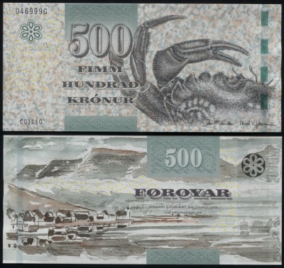 Фарерские острова. 500 крон (Unc) 2011