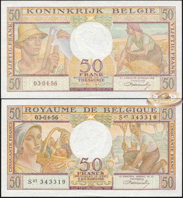 Бельгия. 50 франков (Unc) 1956