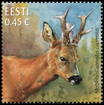Эстония. 2012. Европейская косуля (Почтовая марка. MNH OG)