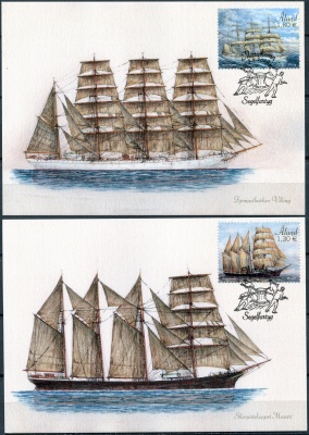 Аландские острова. 2020. Парусные корабли. Mozart и Viking (Серия KMX. Mint)