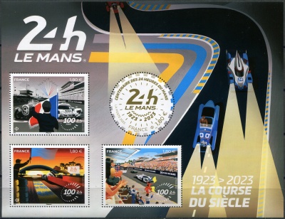 Франция. 2023. Столетие 24-часовой автогонки Ле-Мана (Малый лист. MNH OG)