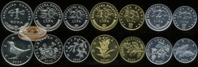 Хорватия. Набор №4 (7 монет) 2001-05