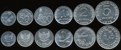 Индонезия. Набор №2 (6 монет) 1970-2000