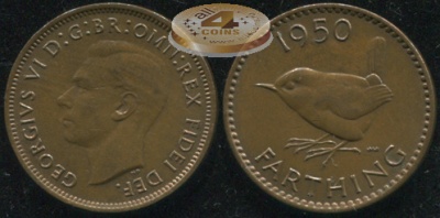 Великобритания. 1 фартинг. 1950 (aUnc)