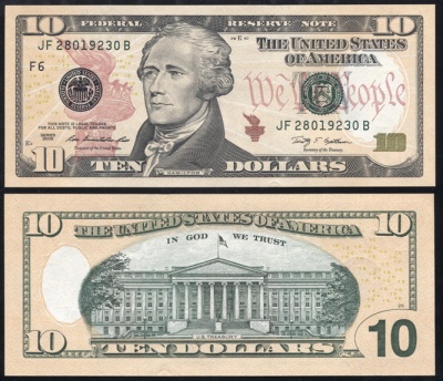 США. 10 долларов (Unc) 2009.F