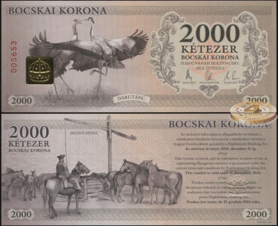 Венгрия [Hajdúnánási Holding Zrt.]. Банкнота 2000 боцскайских корон. 01.06.2012. Unc. Бумага