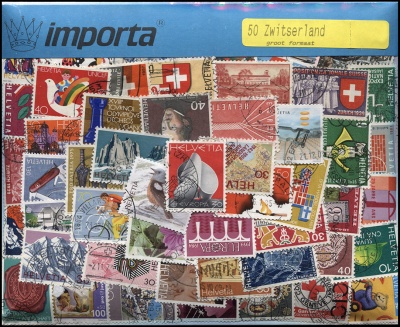 Швейцария. Набор почтовых марок большого формата (50 шт. Ассорти)