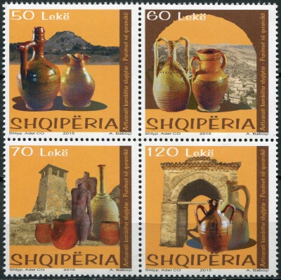 Албания. 2015. Керамические сосуды (Квартблок. MNH OG)