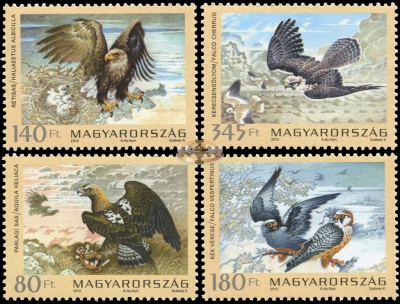 Венгрия. 2012. Охраняемые хищные птицы (Серия Почтовых марок. MNH OG)