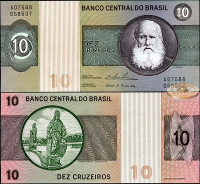 Бразилия. 10 крузейро (Unc) 1974