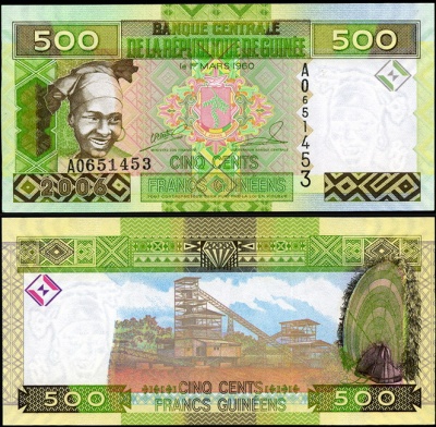 Гвинея. 500 франков (Unc) 2006