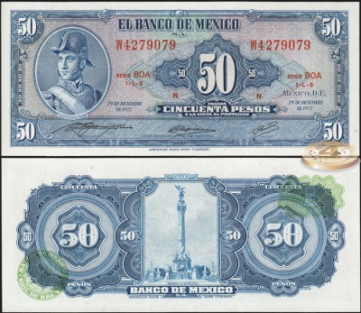 Мексика. 50 песо (Unc) 1972